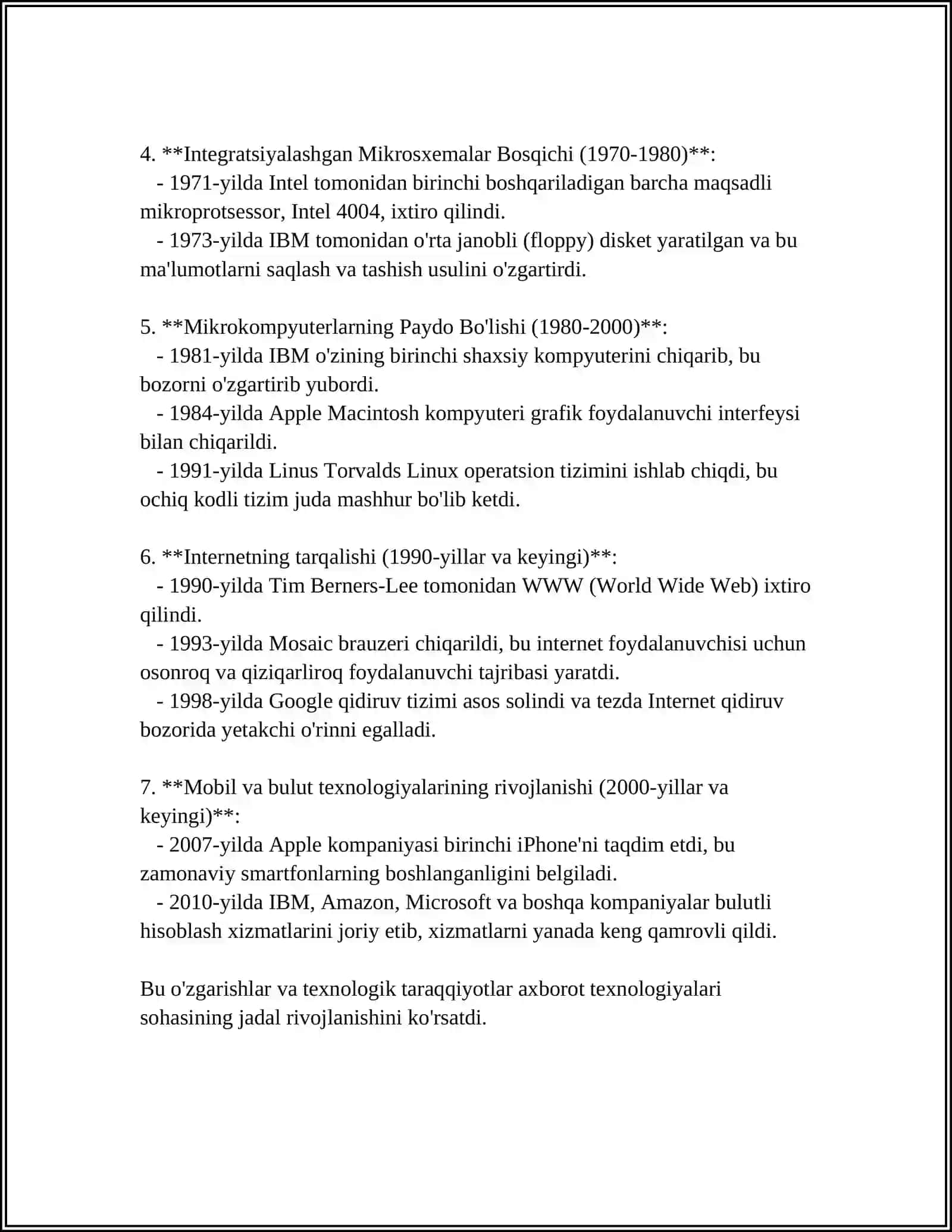 AXBOROT TEXNOLOGIYALARI EVOLYUTSIYASI BOSQICHLARI 4