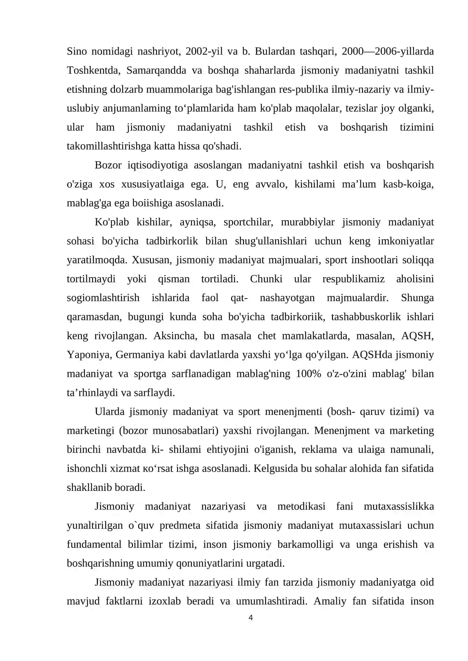 JISMONIY MADANIYATNI TASHKIL ETISH YA BOSHQARISH 4