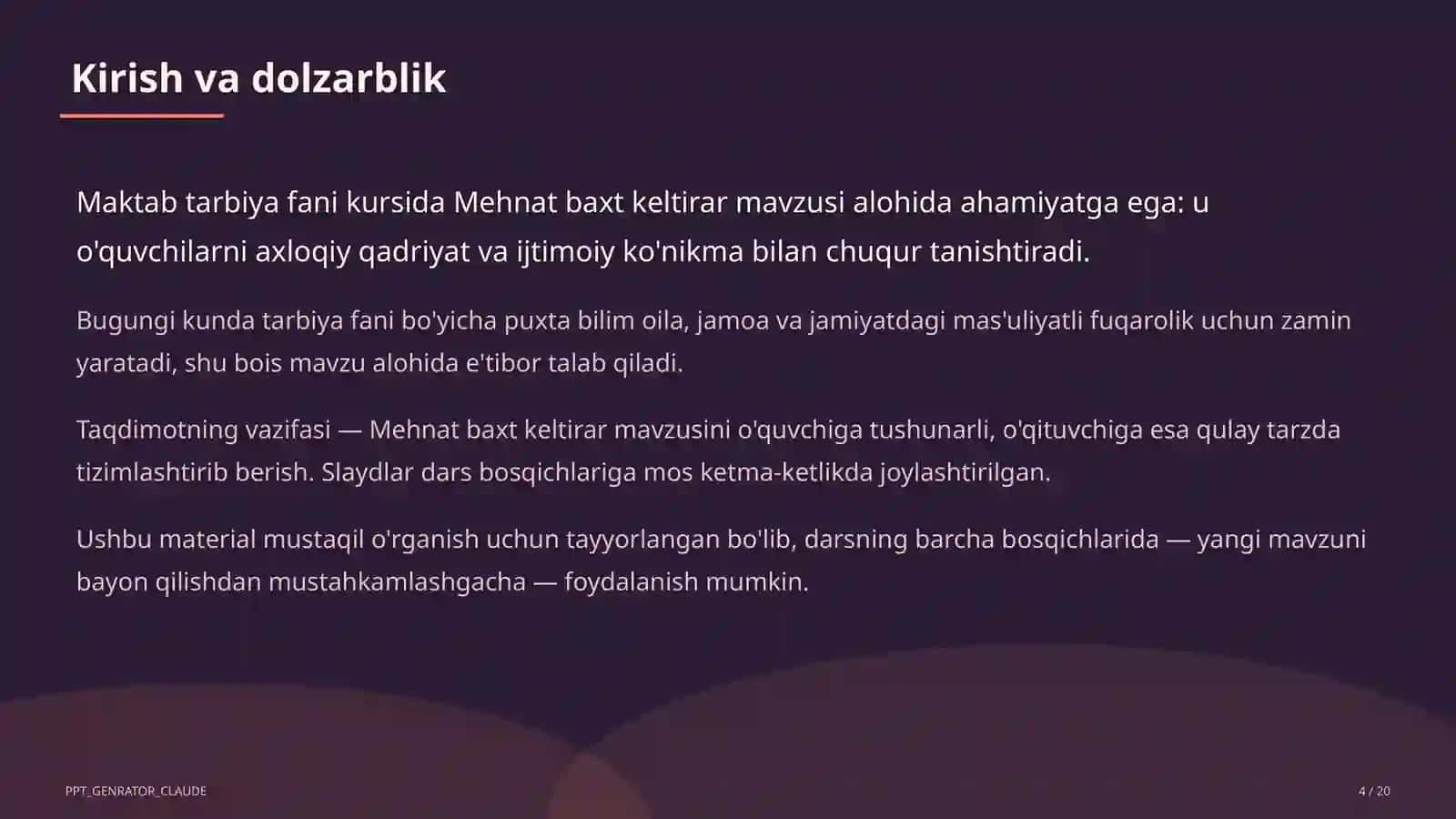 Mehnat baxt keltirar (3-sinf) 4
