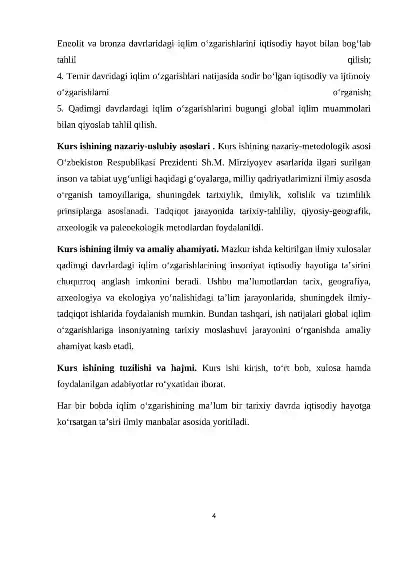 Iqlim o’zgarishining Neolit, Eneolit, Bronza va Temir davrida xalqlarning iqtisodiy hayotiga ta’siri 4