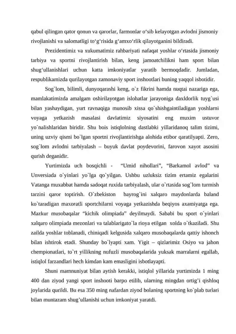 YENGIL ATLETIKADA UMUMIY VA MAXSUS TAYYORGARLIK MASHQLARI BOʻYICHA MAHORATINI OSHIRISH 4