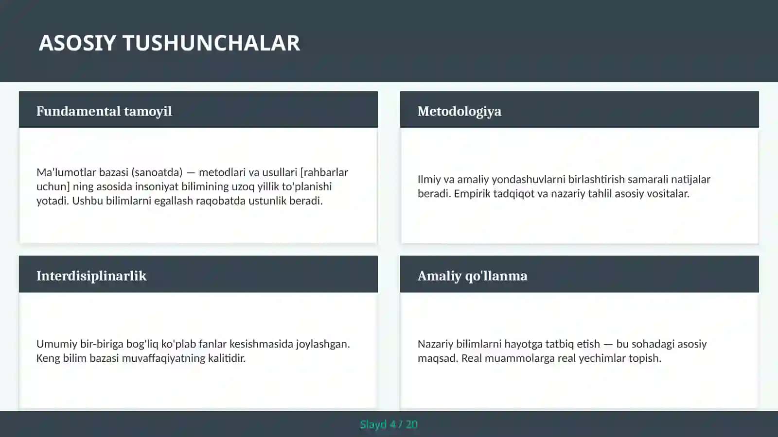 Ma'lumotlar bazasi (sanoatda) — metodlari va usullari [rahbarlar uchun] 4