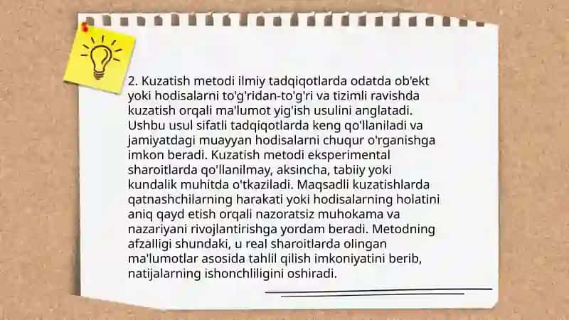 Psixologiya fanining tadqiqot metodlari 4