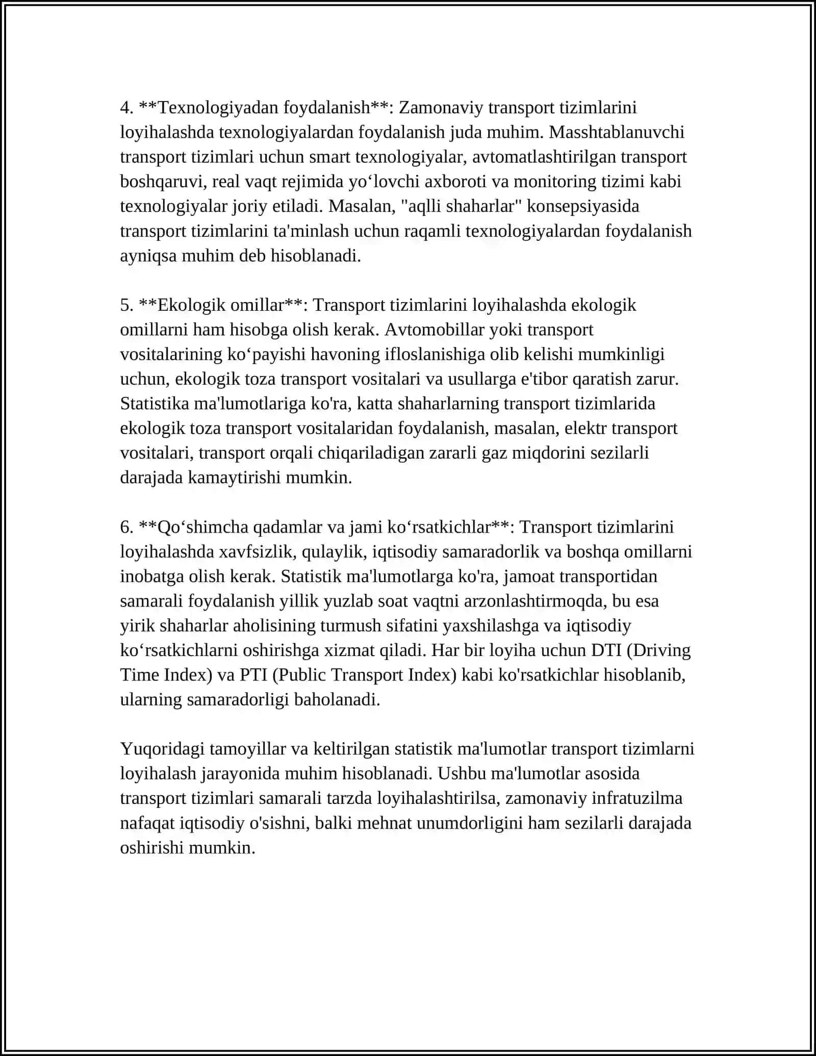 Transport va Logistika Tizimlarini Loyihalash 4