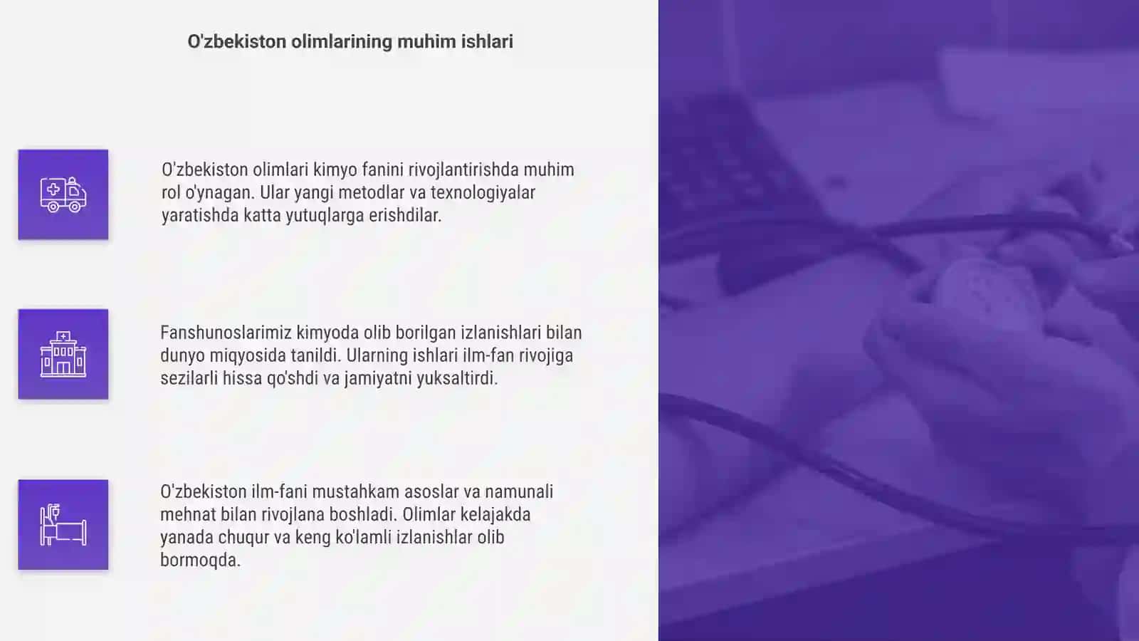 Kimyo fanini rivojlantirishda o'z hissalarini qo'shgan O'zbekiston Respublikasi olimlari 4
