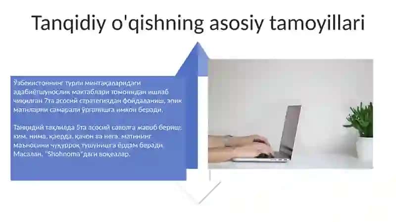 Epik asar matni ustida ishlashda tanlab ôqish matinni tasvirlash usullardan foydalanish 4