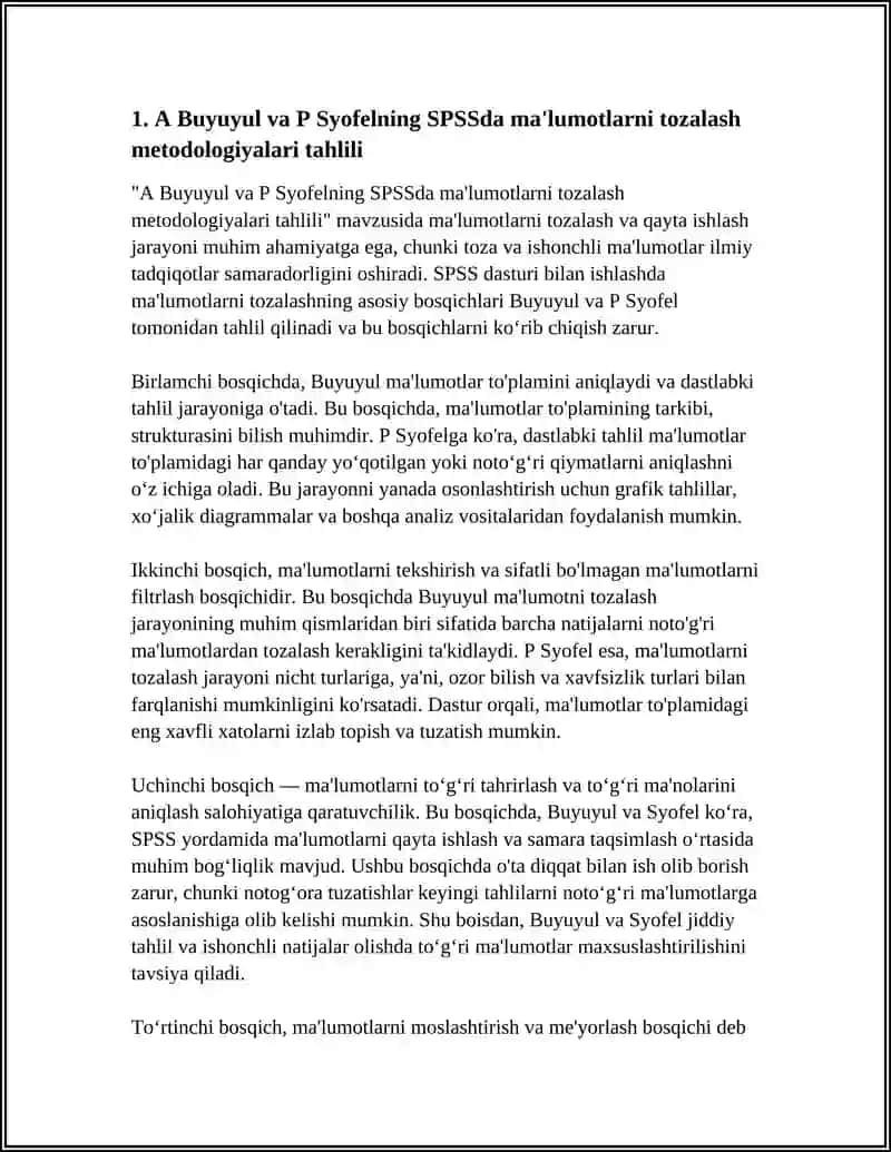 SPSS ma'lumotlarni tozalash metodologiyalari tahlili 4