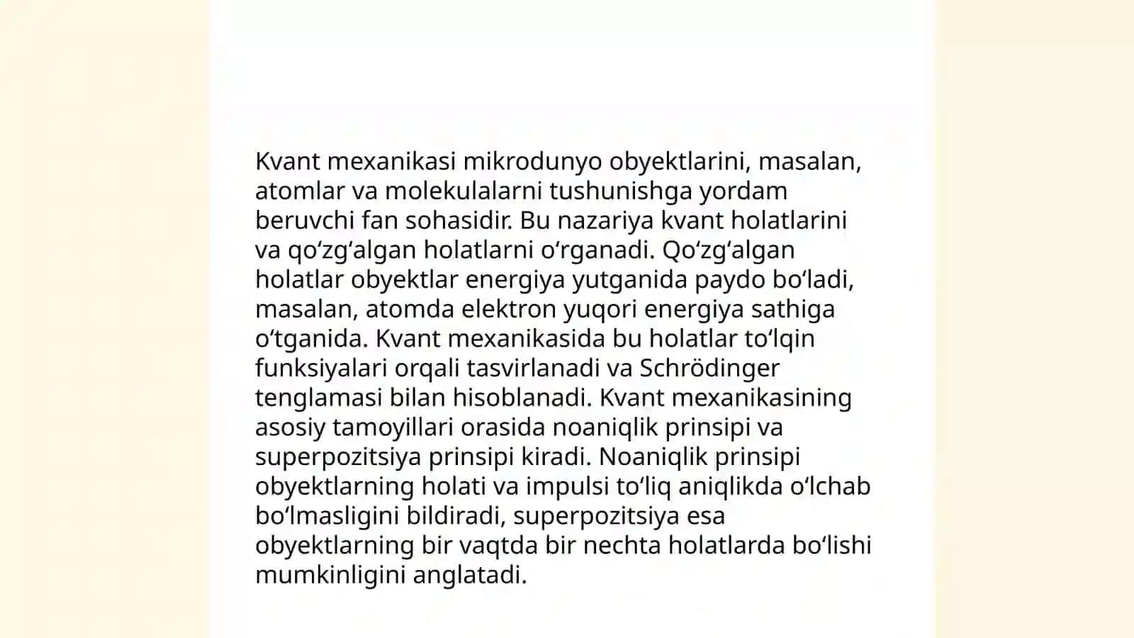 Elektron qoʻzgʻalgan holatlarning tabiati va xususiyatlari 4