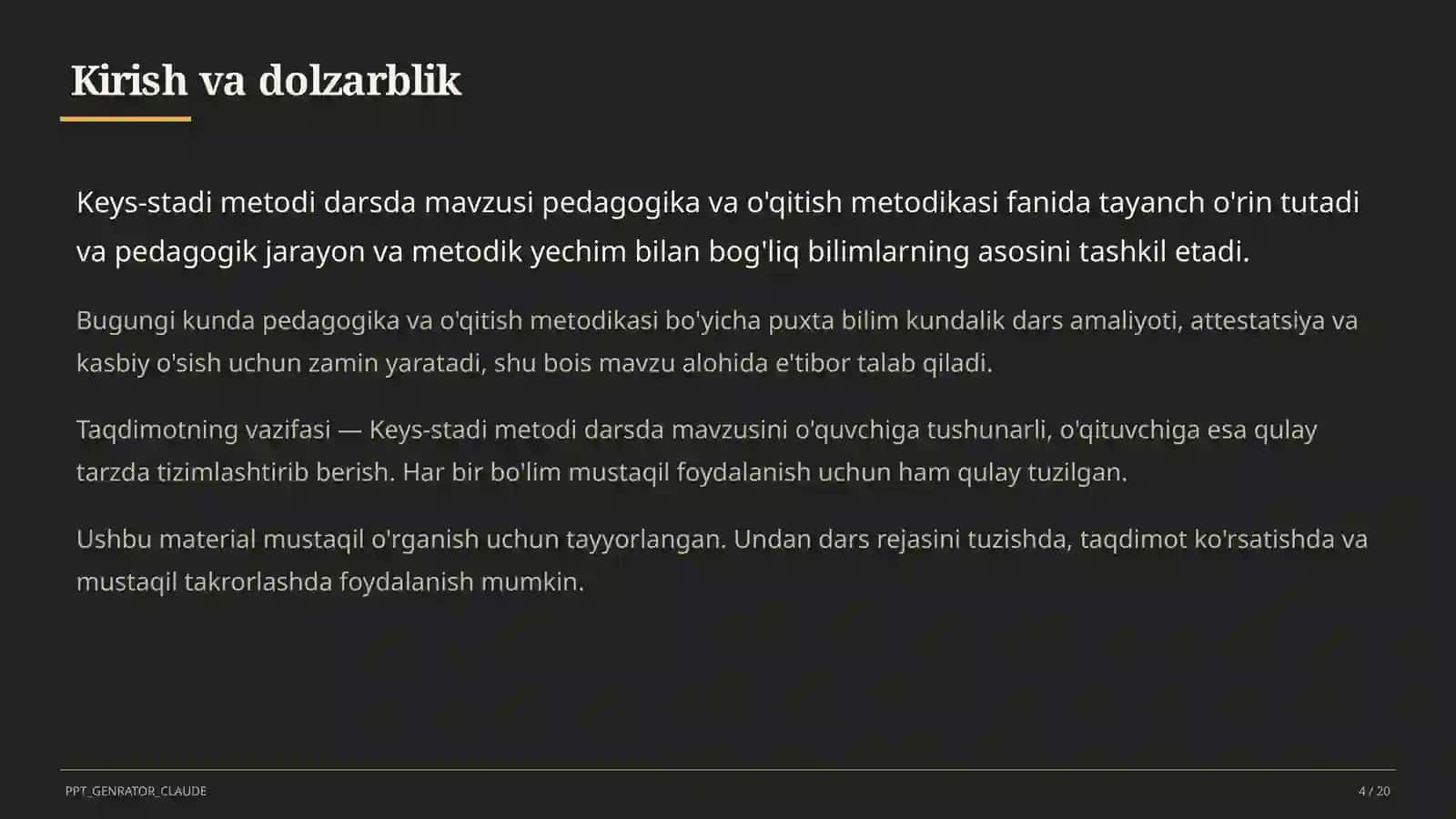Keys-stadi metodi darsda 4