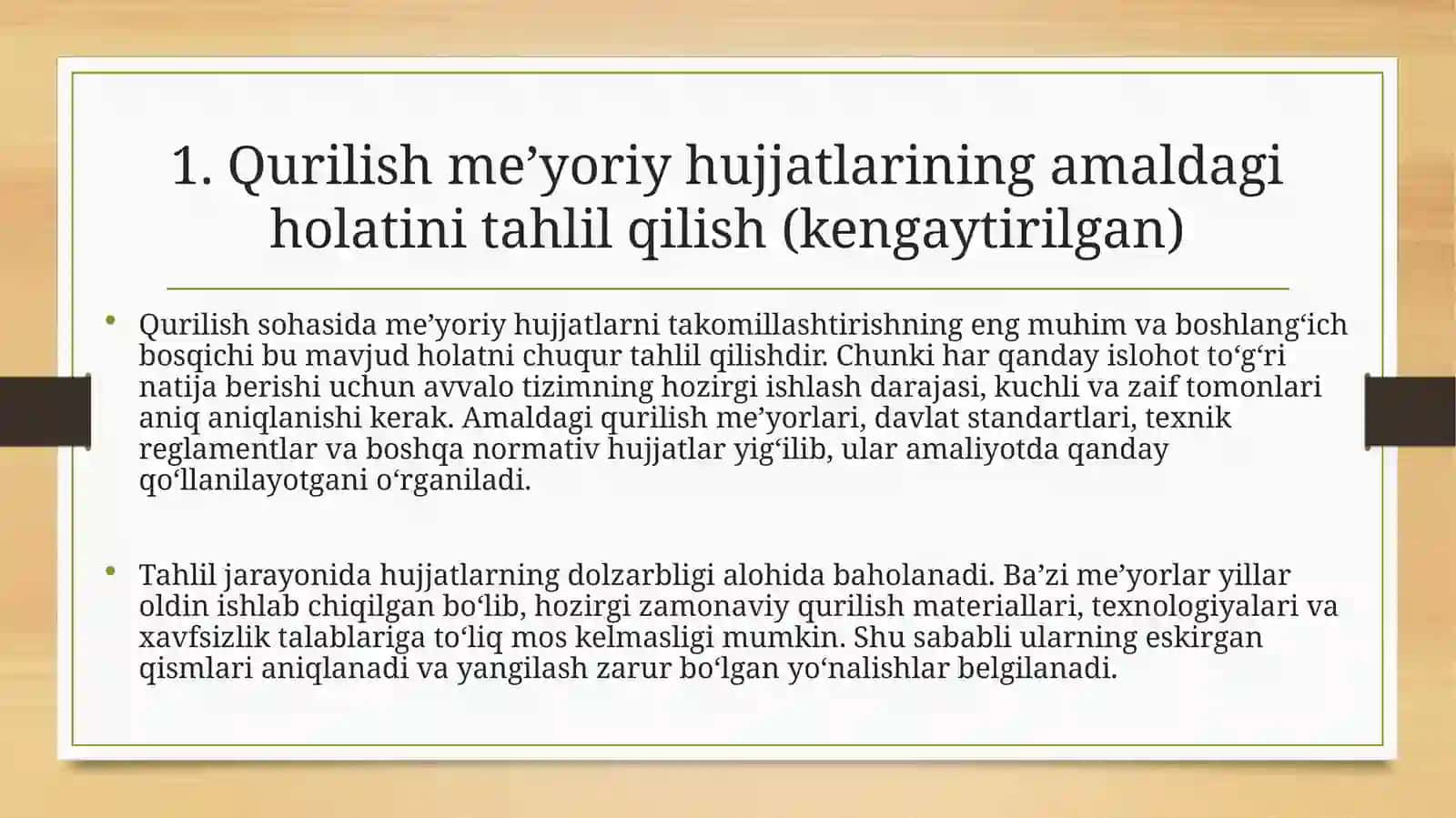Qurilish sohasidagi me’yoriy hujjatlarni takomillashtirish yoʻllari 4