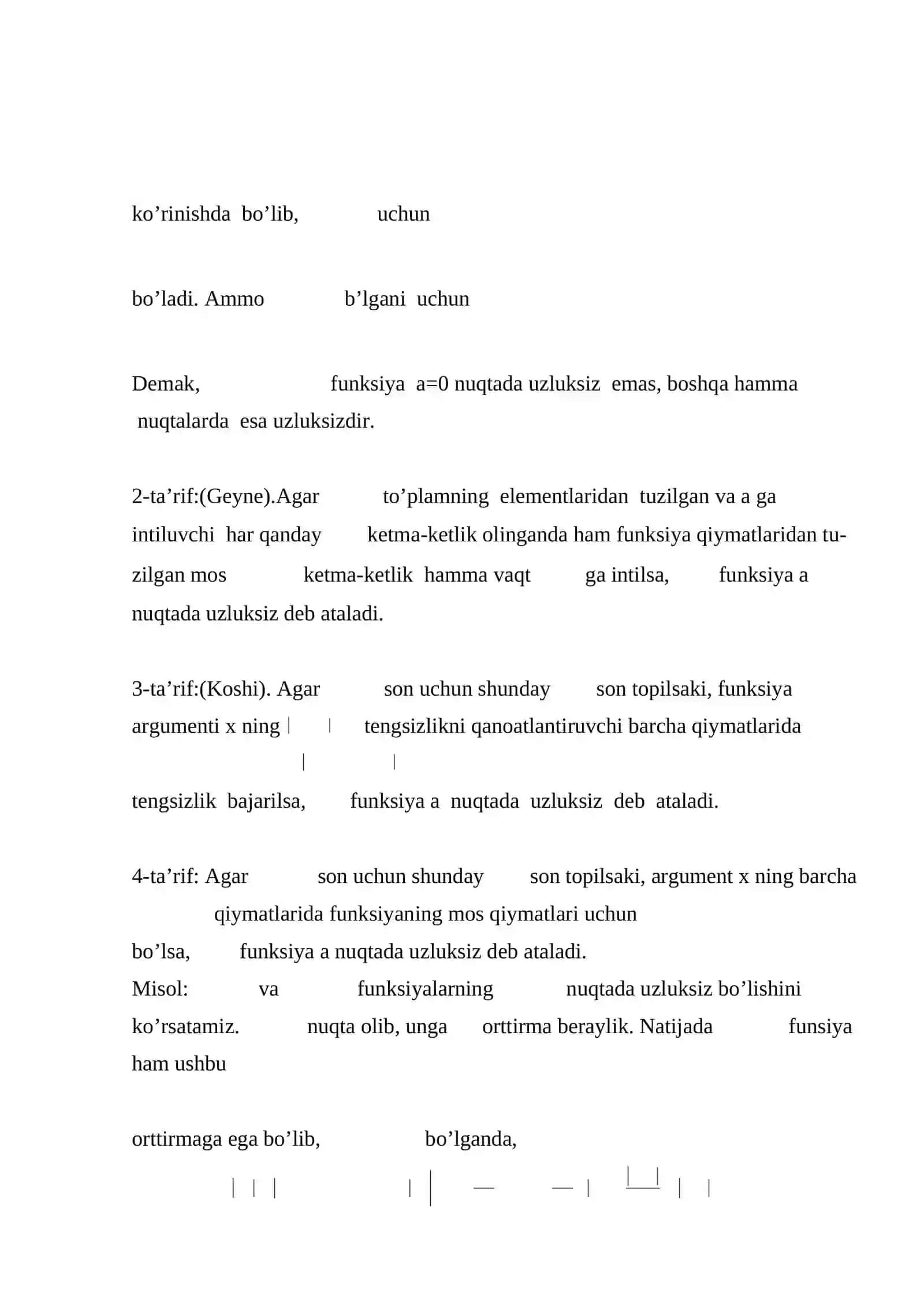 Uzluksizlik moduli va uning asosiy xossalari 4