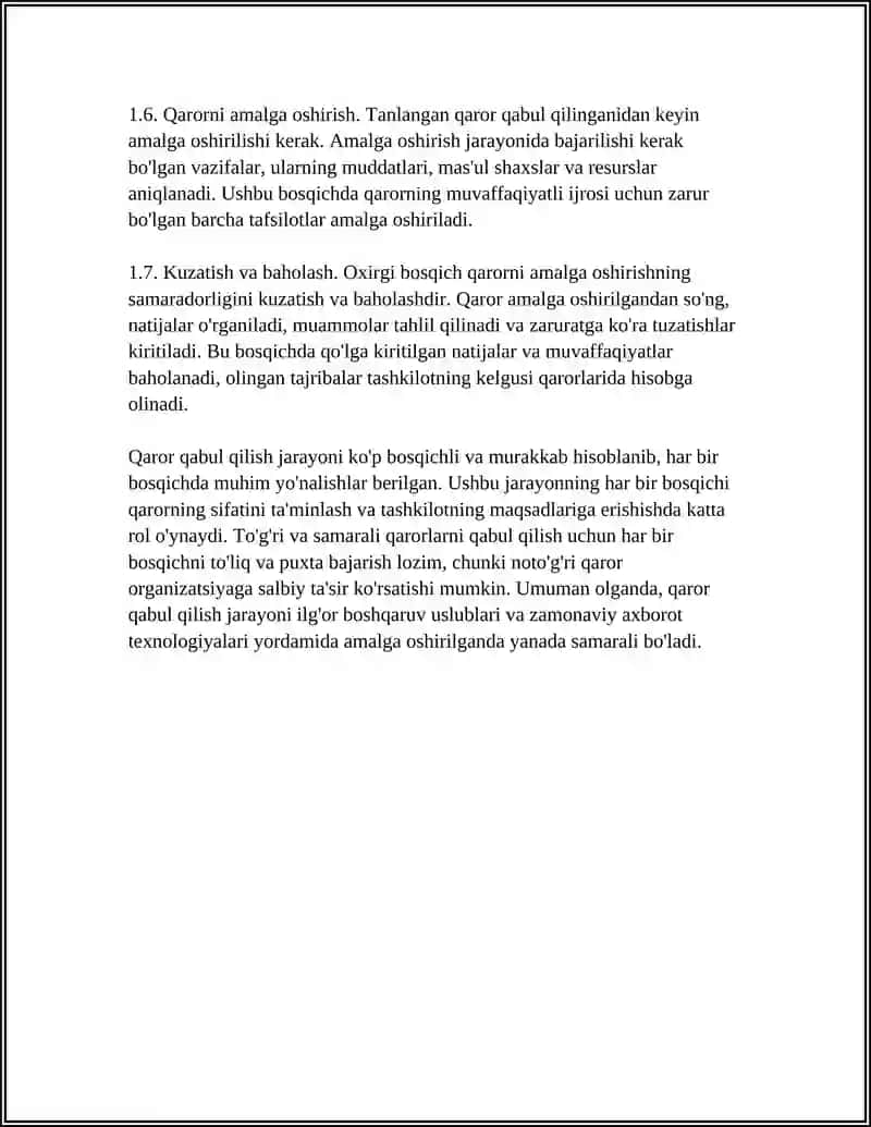 BOSHQARUV QARORLARI LOYIHASI BO’YICHA QARORLARNI QABUL QILISH 4