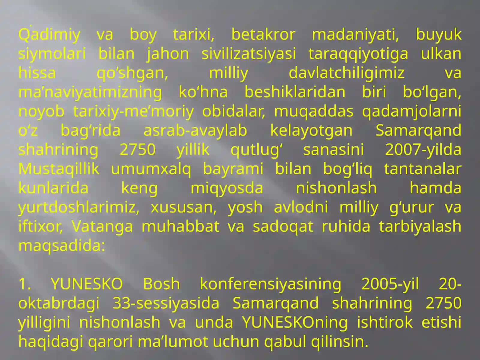 Tarixiy shaharlar yubileylarining xalqaro miqyosdagi keng nishonlanishi 4