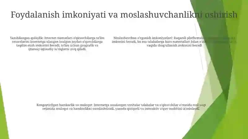 Ta'lim Jarayonini Tashkil Etishda Internet Xizmatlaridan Foydalanish 4