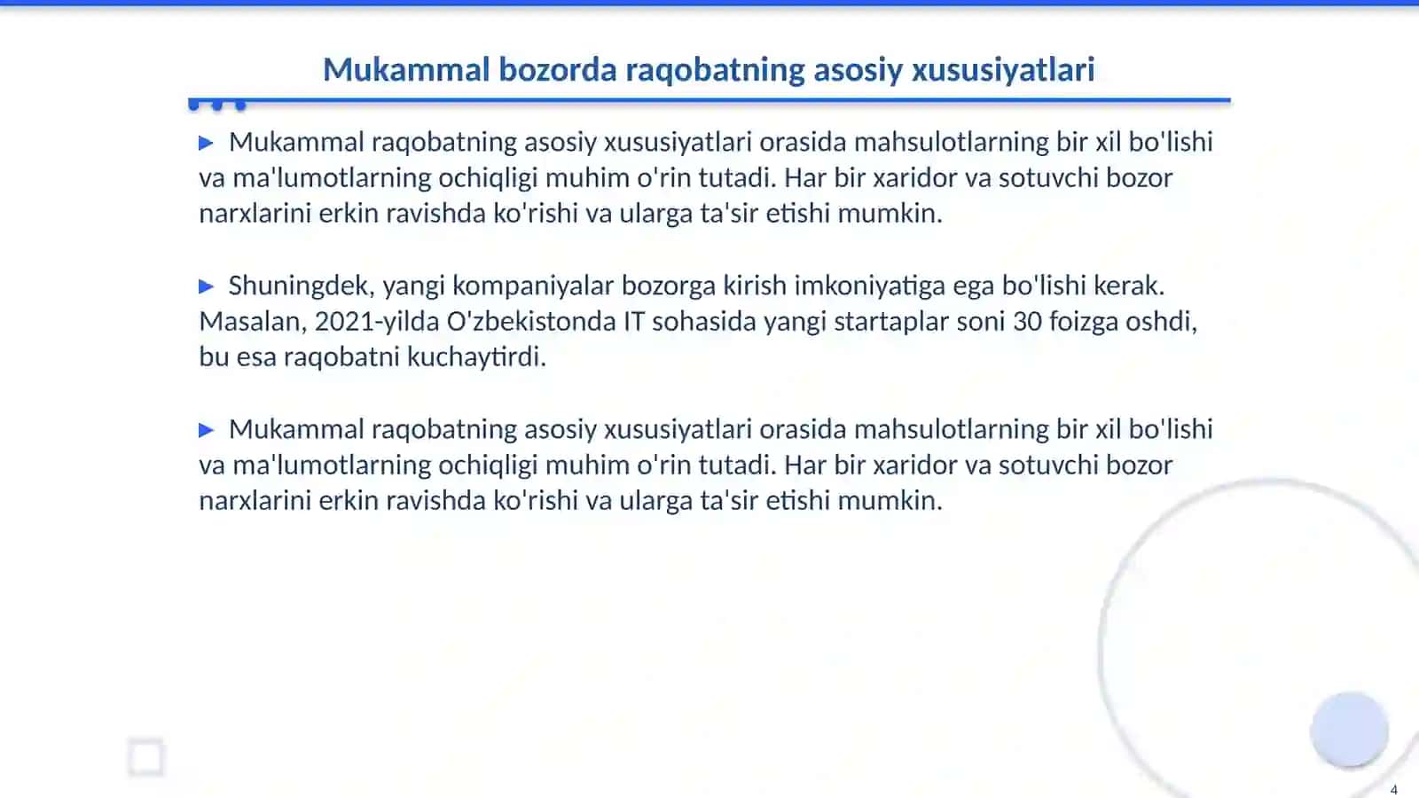 Mukammal bozorda raqobat va monopoliya 4