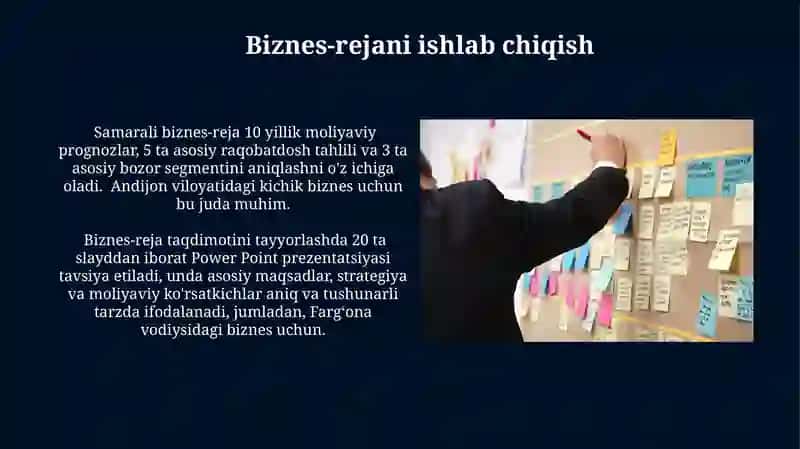 Biznes reja tuzish va uni amalga oshirish 4
