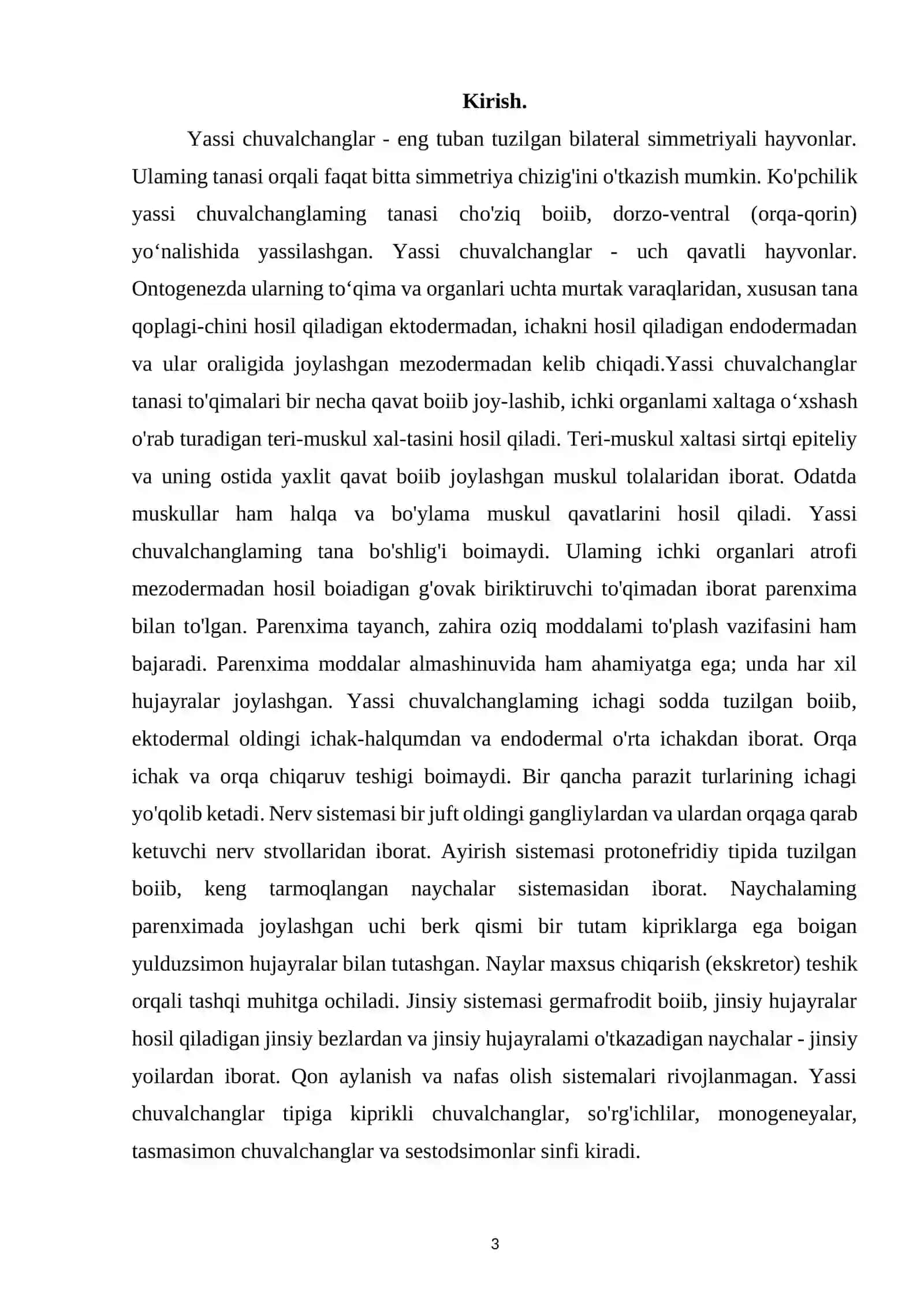 Yassi chuvalchanglarning rivojlanish sikli- parazitlik hayot mahsuli 4