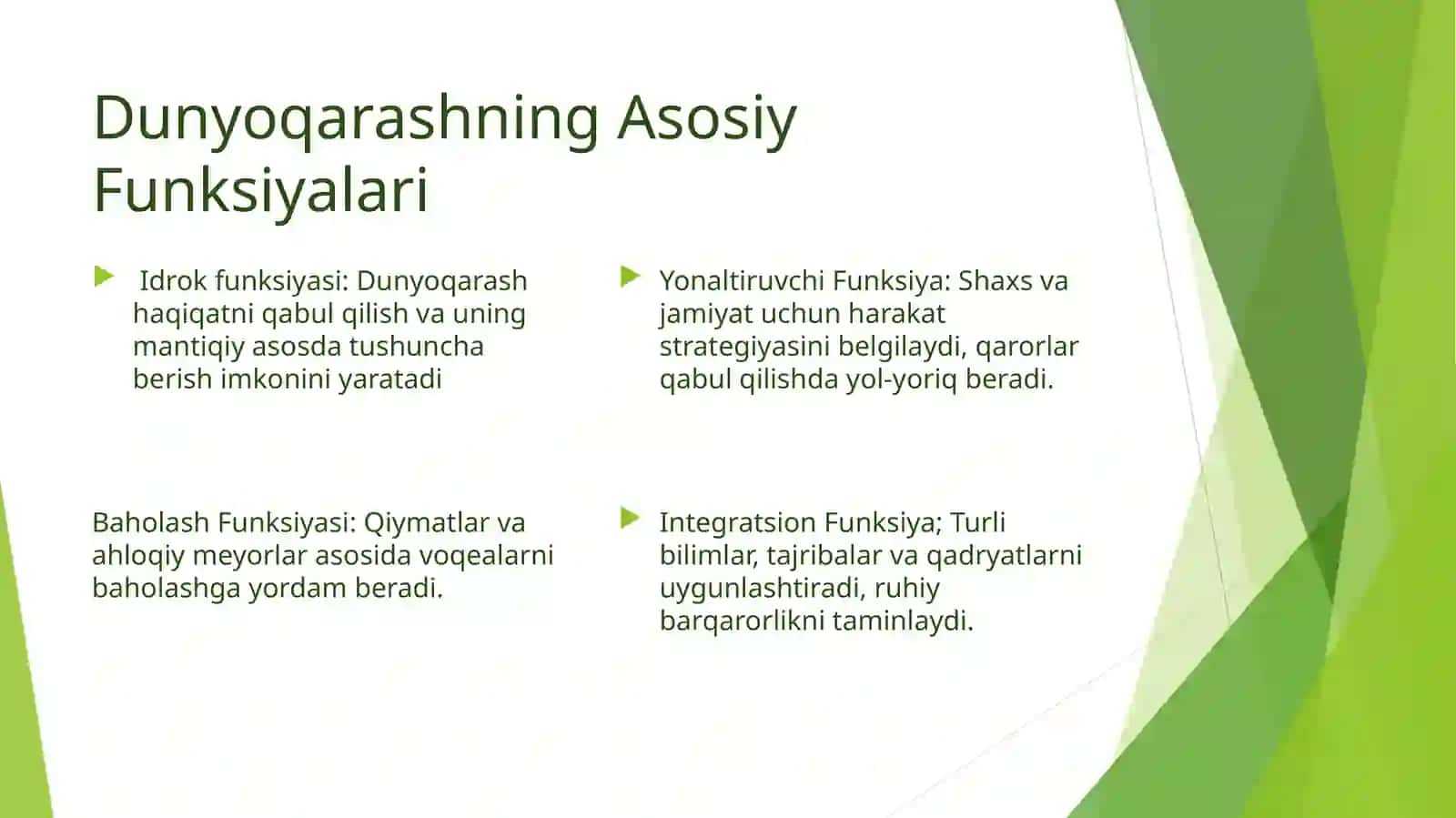 Dunyoqarashning mohiyati,tuzilishi va asosiy funksiyalari 4