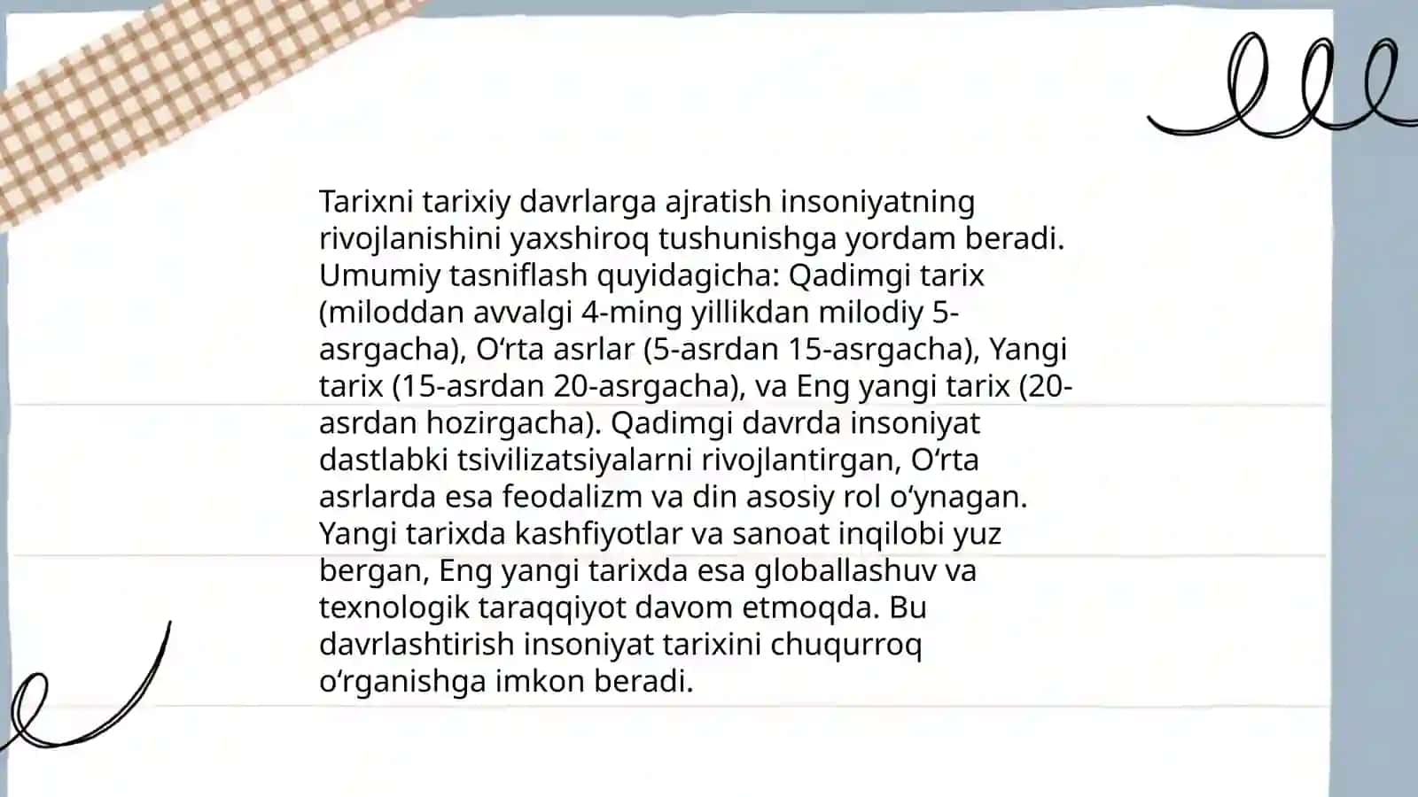 Tarix fanining asosiy vazifalari 4