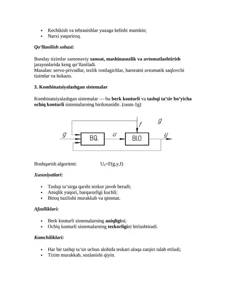 Avtomatik boshqarish sistemasining (ABS) tasnifi 4