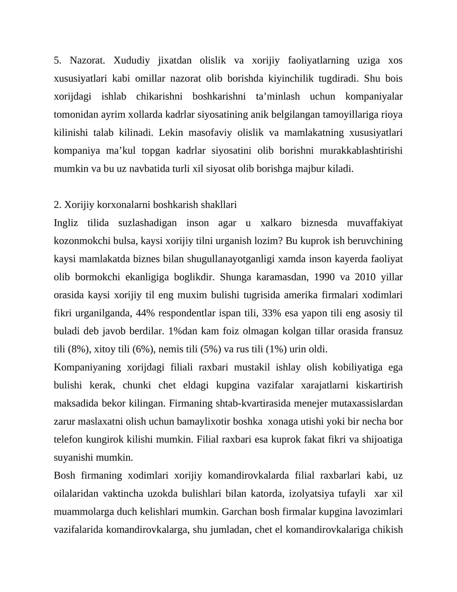 Xalkaro menejment tizimida inson resurslarini boshkarish 4