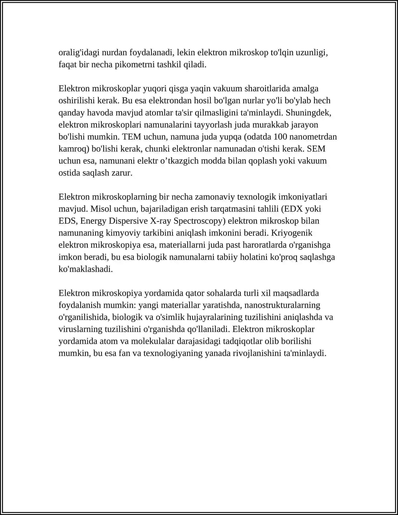 ELEKTRON MIKROSKOPIYA.SKANERLOVCHI MIKROSKOPIYA.LYUMINESSENT MIKROSKOP 4