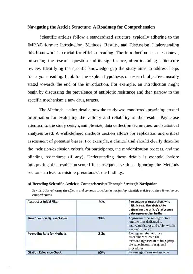 Decoding Scientific Articles: A Strategic Approach 4