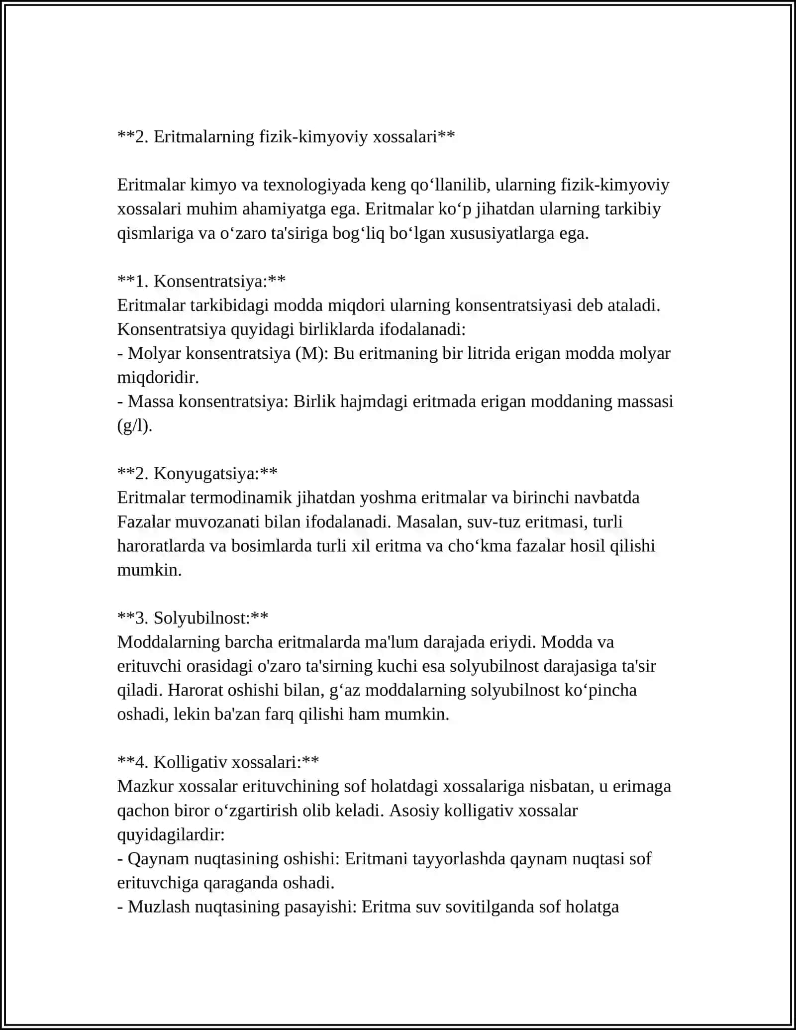 YUQORI MOLEKULAR BIRIKMALAR ERITMALARINING XOSSALARI. QONNING REOLOGIK XOSSALARI 4