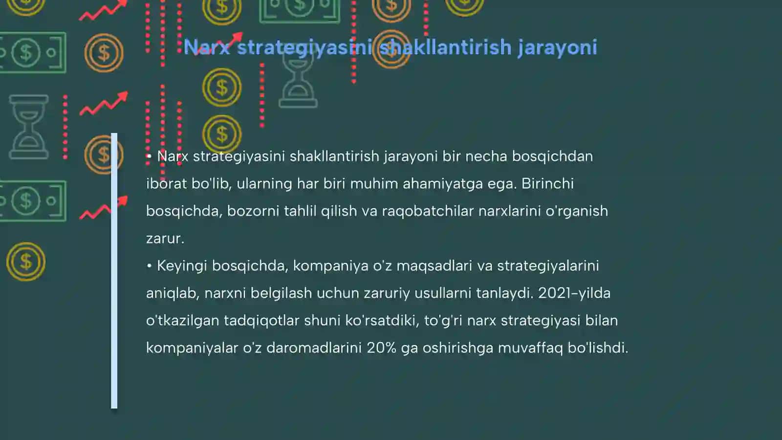 Narx strategiyasini shakllantirish bosqichlari. Transfert narxlari 4