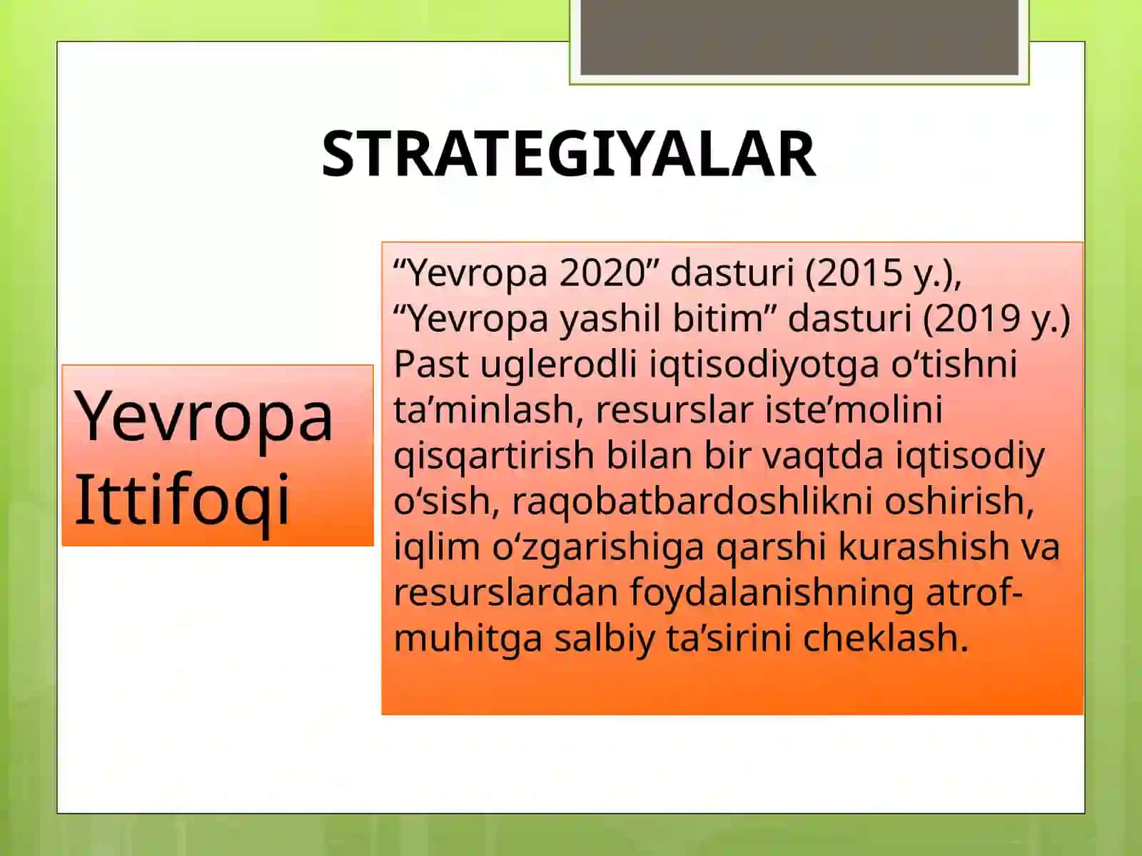 Rivojlangan mamlakatlarda yashil iqtisodiyot 4