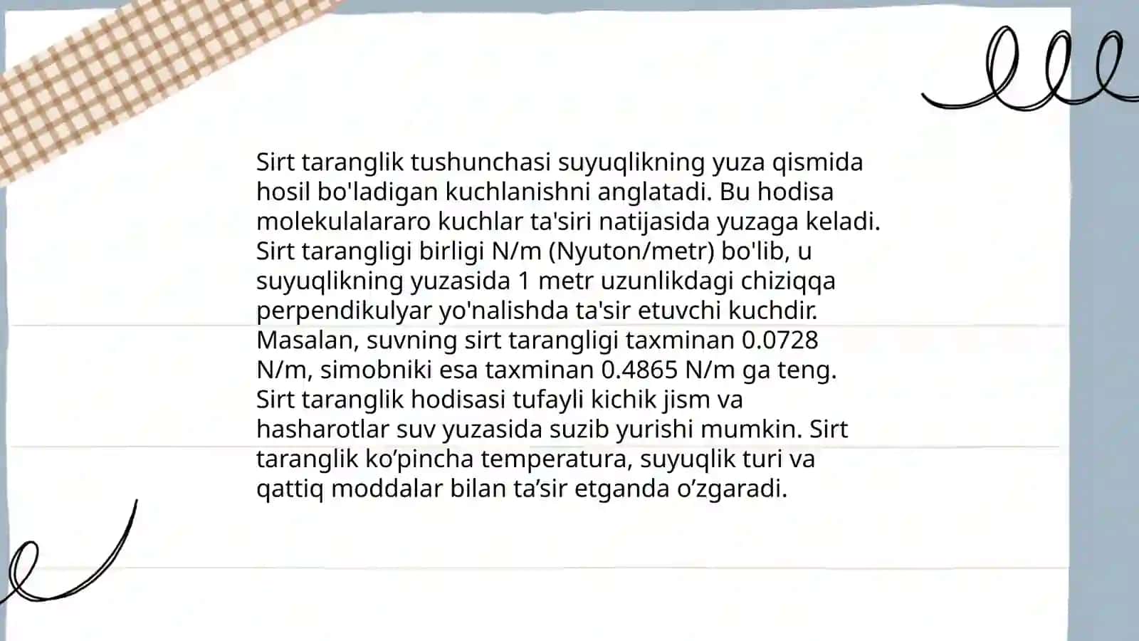 Suyuqliklarda sirt taranglik 4