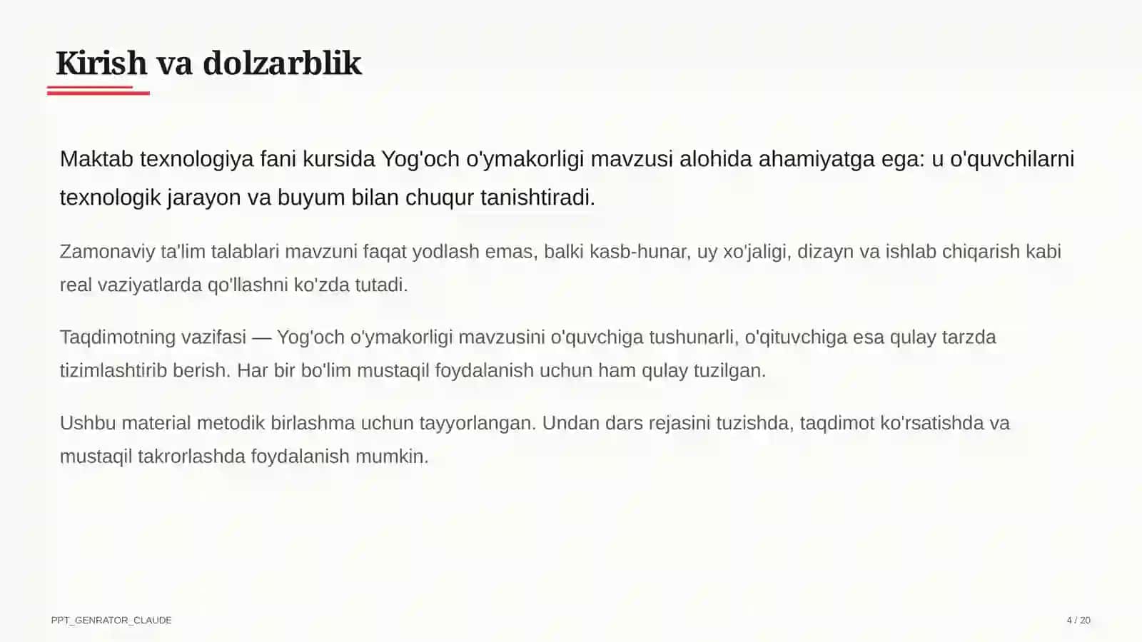Yog'och o'ymakorligi (7-sinf) 4