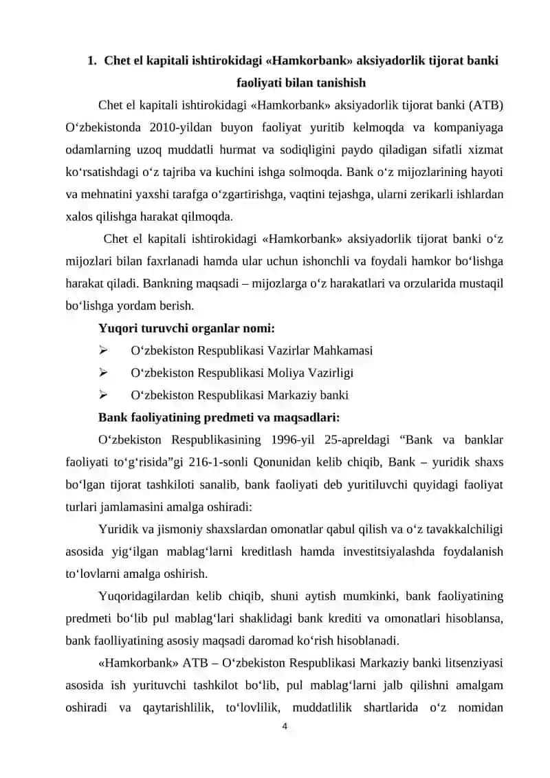 Hamkorbank ATB Toshkent Filiali 4