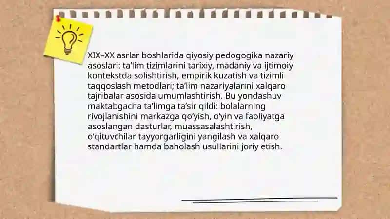 Maktabgacha talimda qiyosiy pedogogika fanining tarqqiyot bosqichlari 4