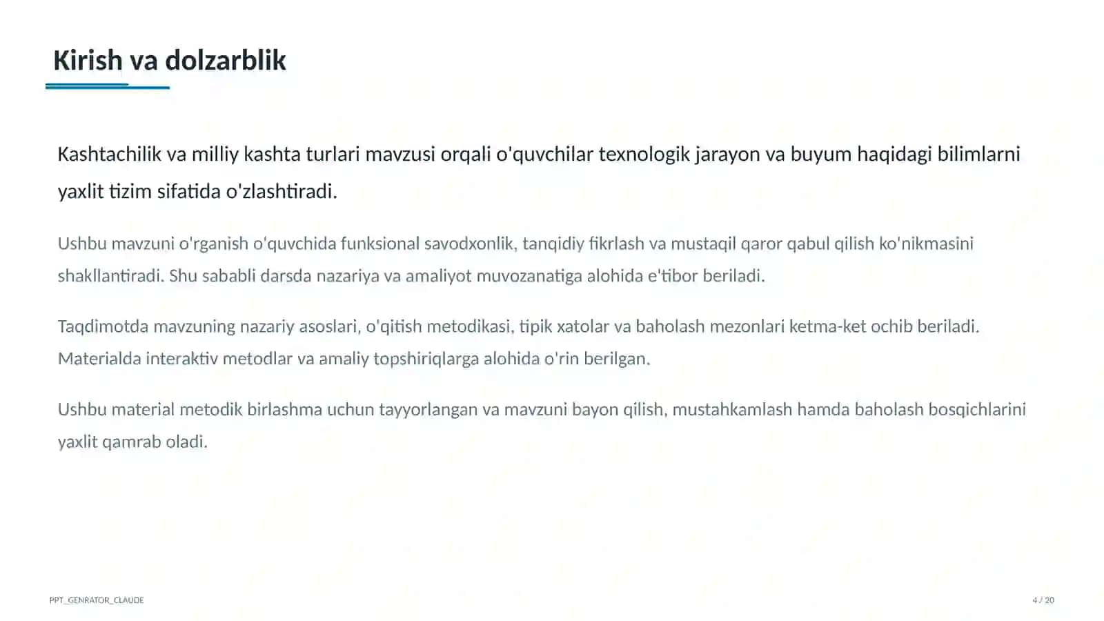 Kashtachilik va milliy kashta turlari (5-sinf) 4