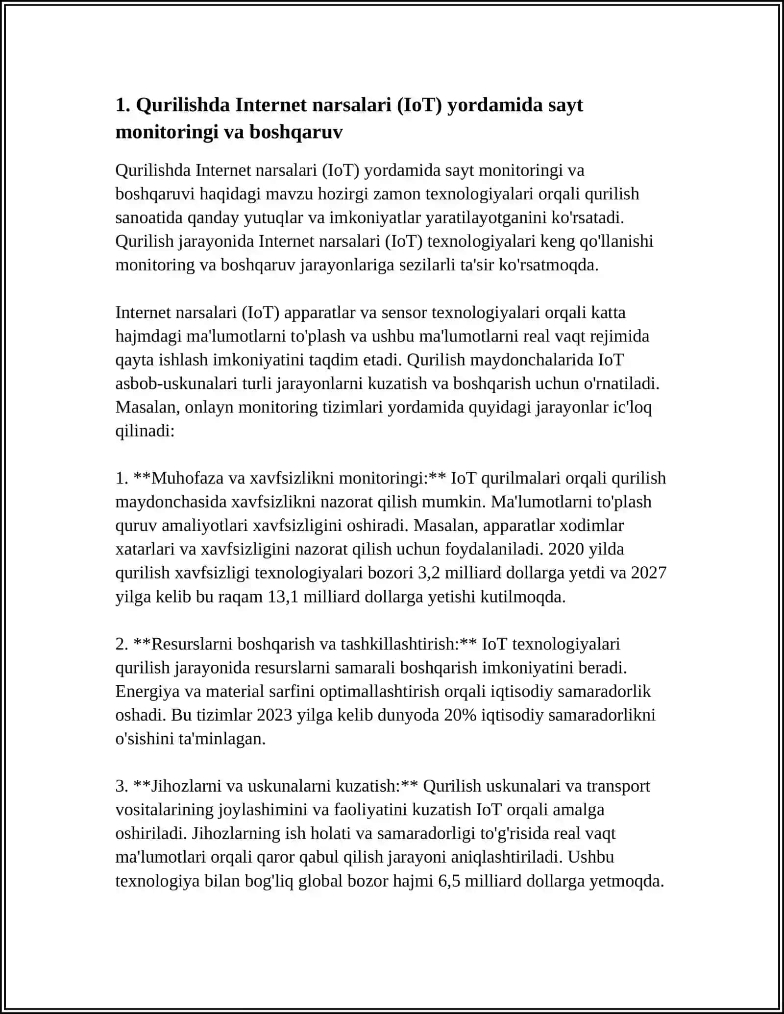 Qurilishda Internet narsalari (IoT) yordamida sayt monitoringi va boshqaruv 4