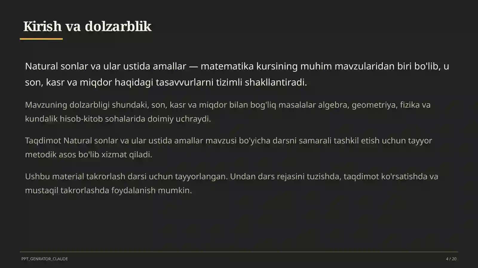 Natural sonlar va ular ustida amallar (5-sinf) 4