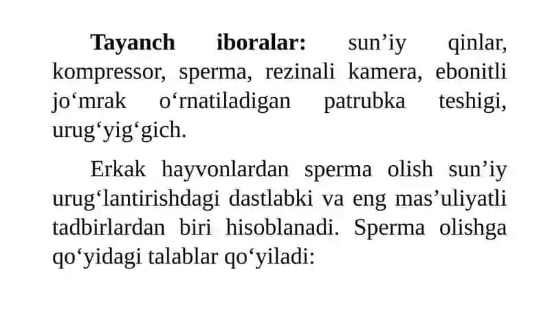 Spermaolish usullari 4