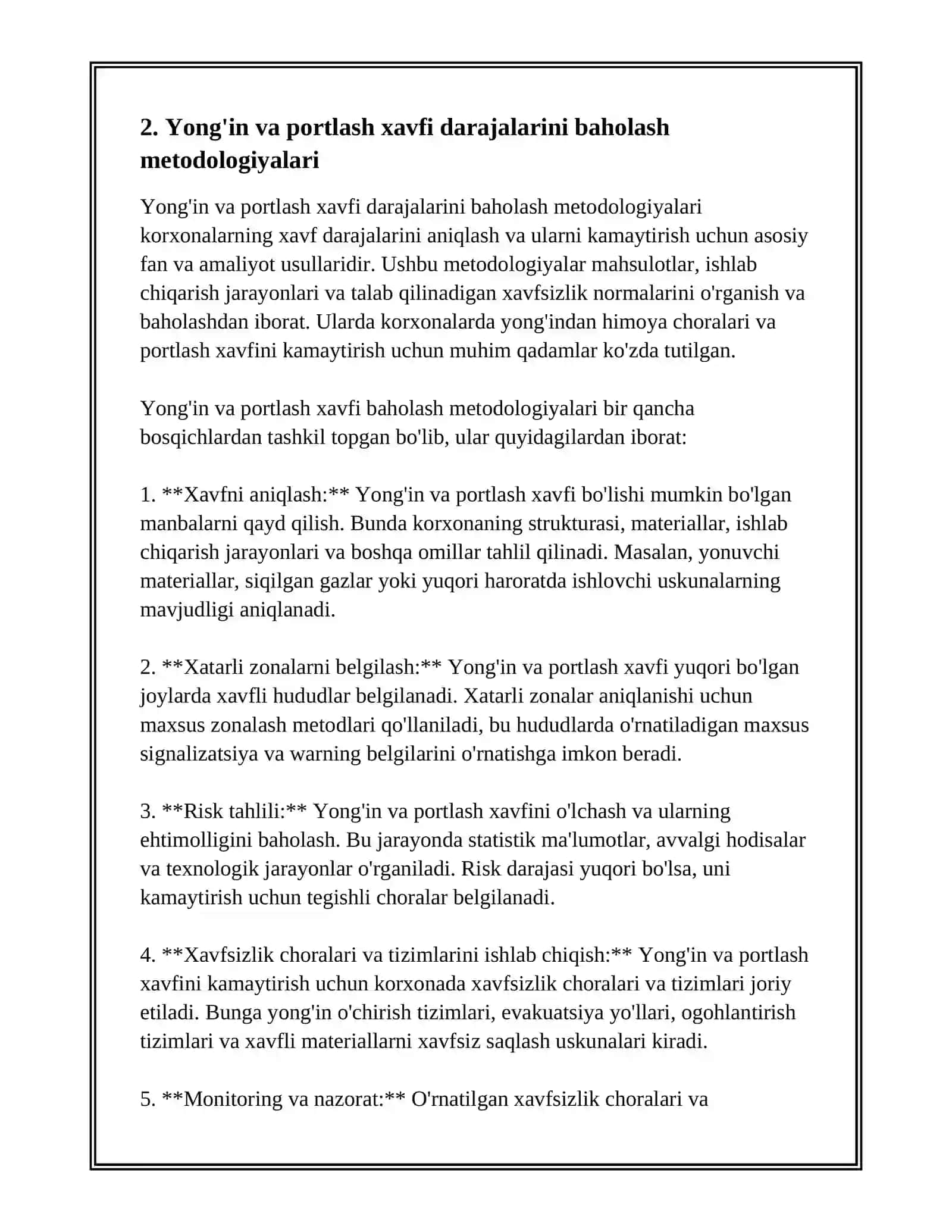 Korxonalarni yong'in va portlash xavfi bo'yicha tasnifi 4