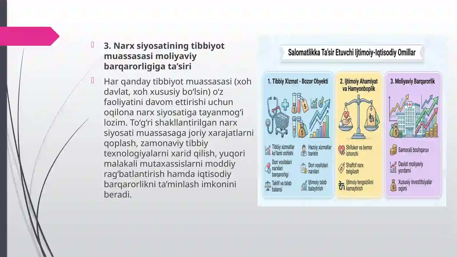 Tibbiyxizmatlarning narxlarini aniqlash usullari va narxlarni shakllantirish mexanizmi 4
