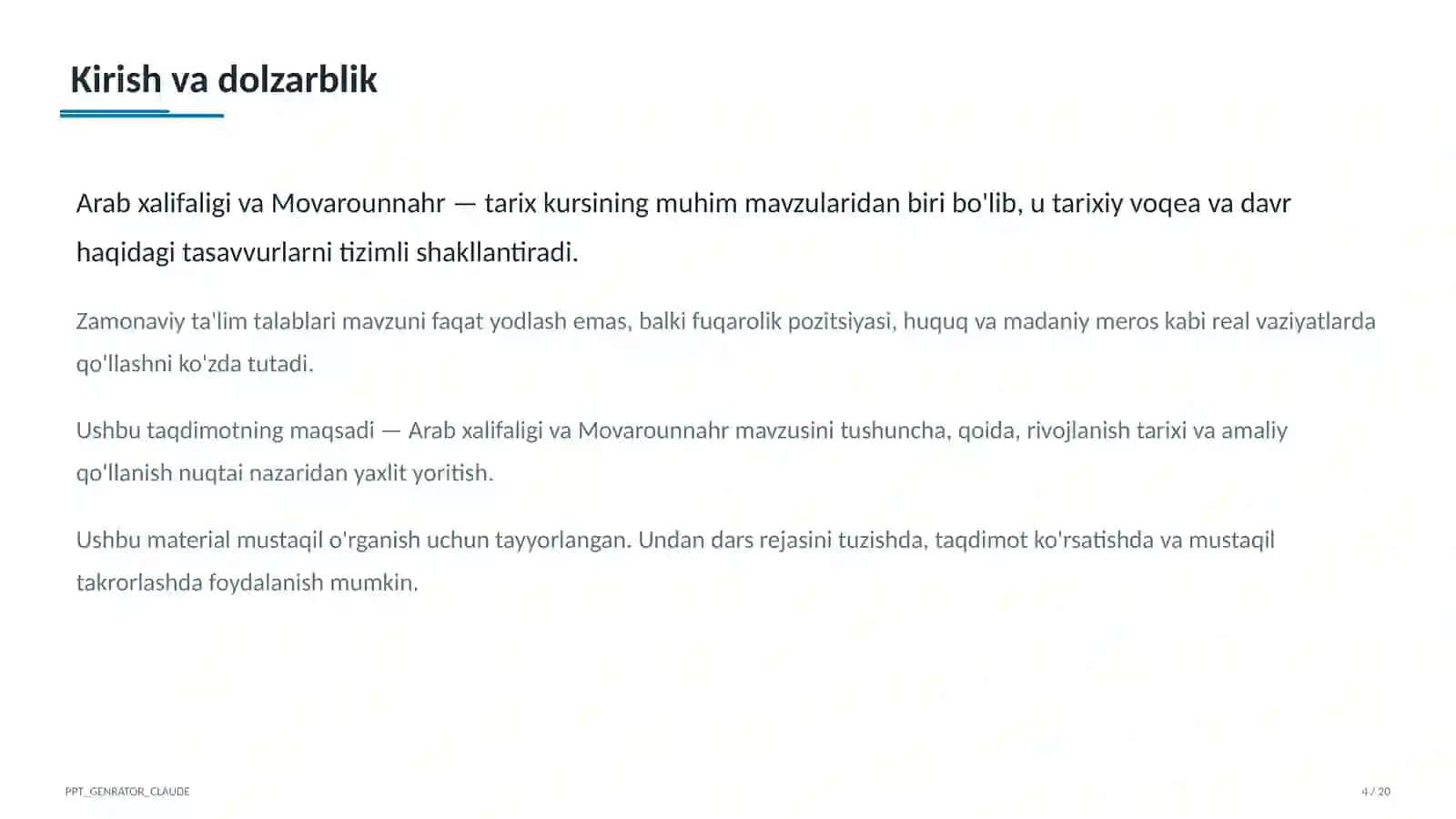 Arab Xalifaligi va Movarounnahr (7-sinf) 4