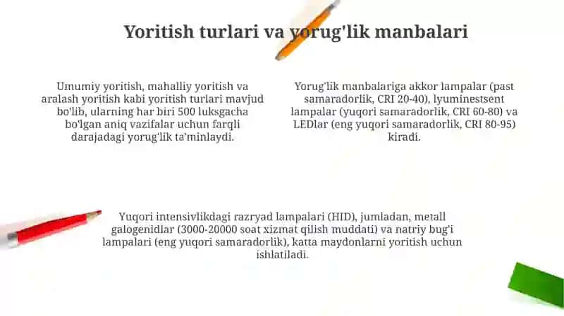 Ishlab chiqarish ob’yektlarini yoritish 4