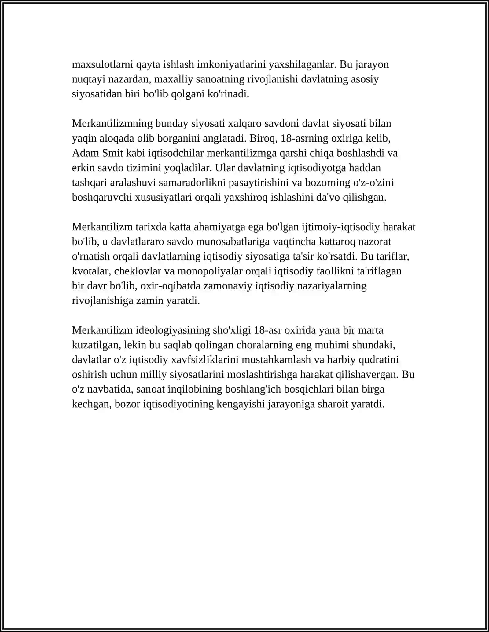 MERKANTILIZM IQTISODIY TALIMOTINING MOHIYATI VA AHAMIYATI 4