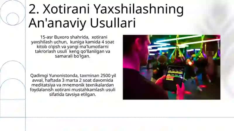 Ixtiyoriy xotirani shakllantirishning usul va vosiytalari 4