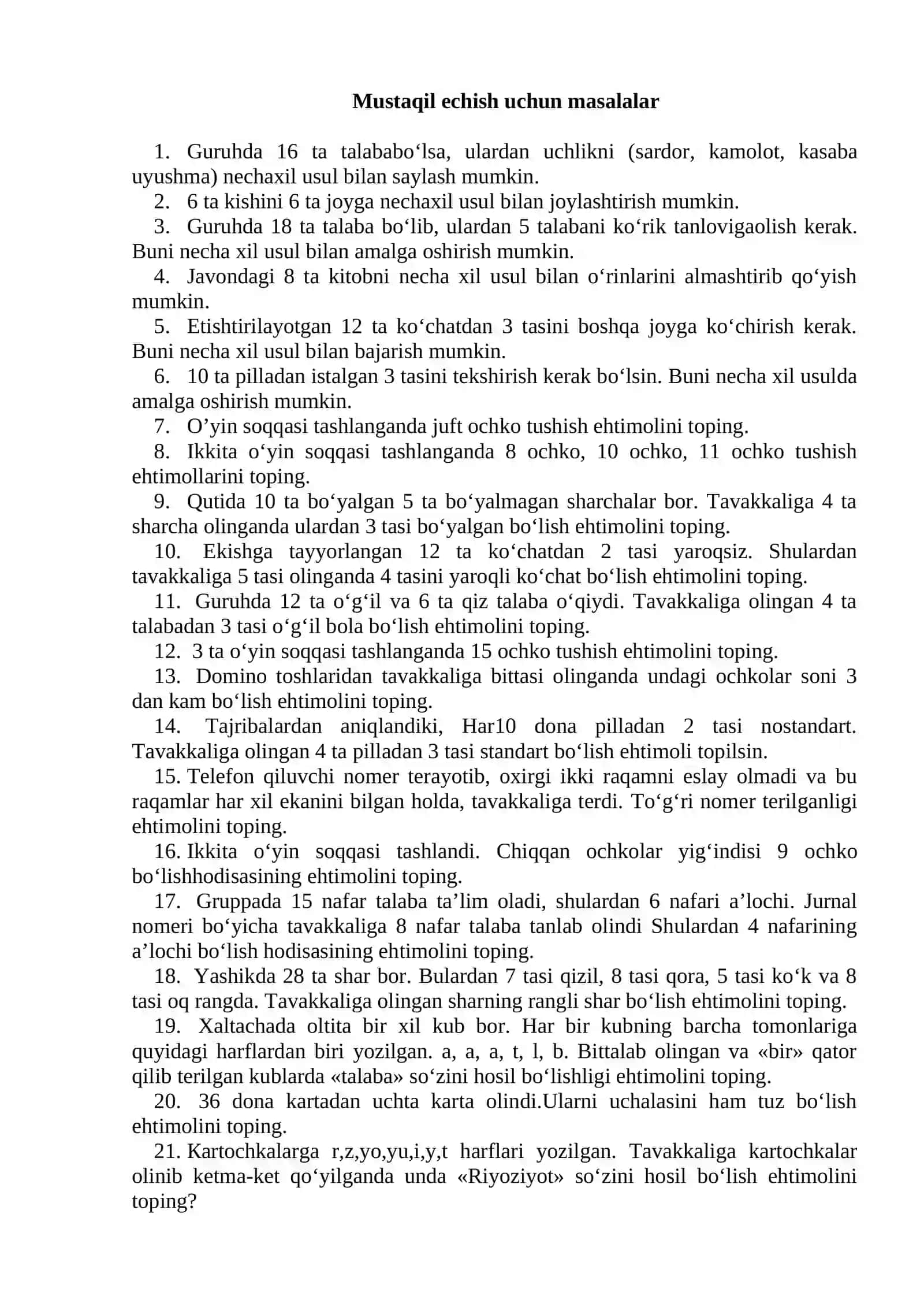 Ehtimollarning tushunchasi 4