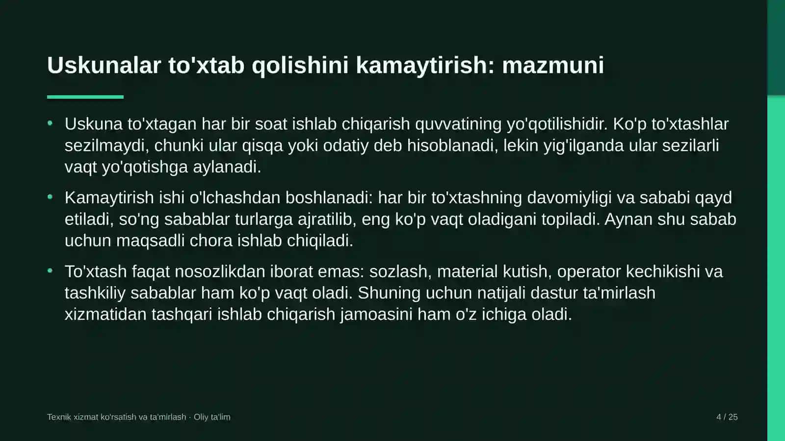 Diagnostika markazlarida uskunalar to'xtab qolishini kamaytirish 4
