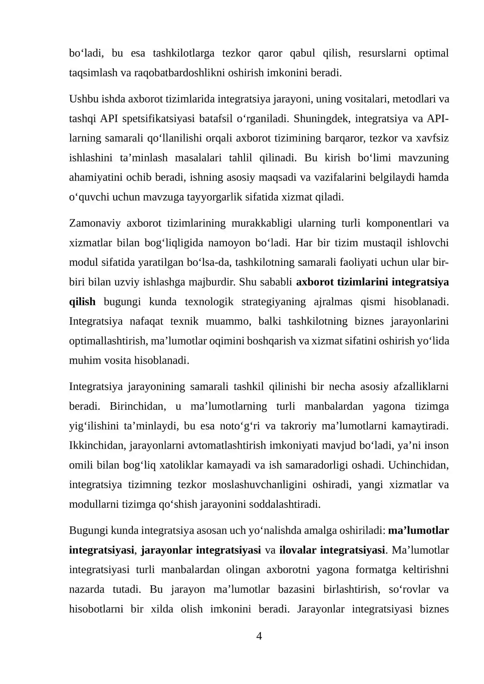 AXBOROT TIZIMIDA INTEGRATSIYA VA TASHQI API SPESIFIKATSIYASI 4
