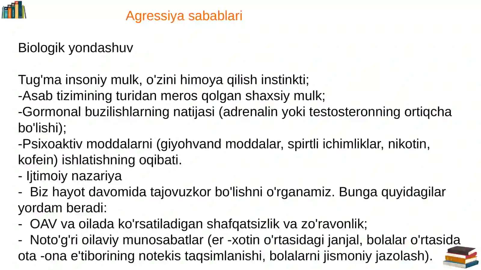 Psixologiyaning maxsus muammolari (Agressiya) 4
