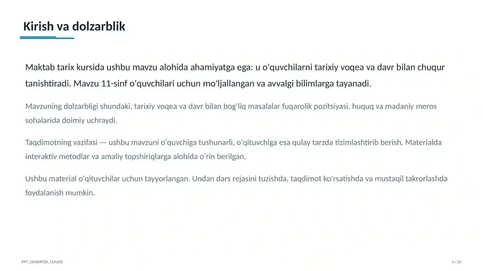 Mustaqil O'zbekistonning davlat ramzlari va Konstitutsiyasi (11-sinf) 4