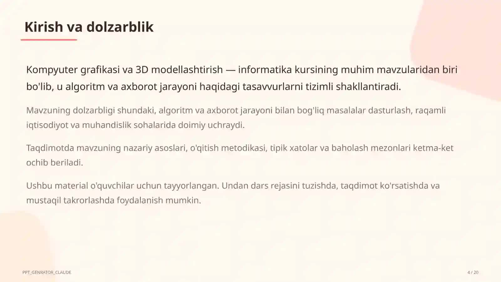 Kompyuter grafikasi va 3D modellashtirish (10-sinf) 4